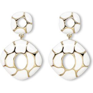 White And Gold Sparkly Geometric Dangle Drop Statement Jewelry For Women